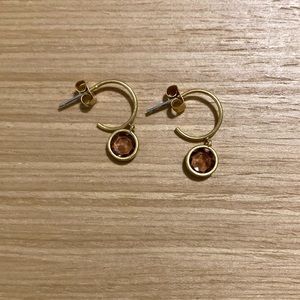 Madewell gold charm huggie earrings